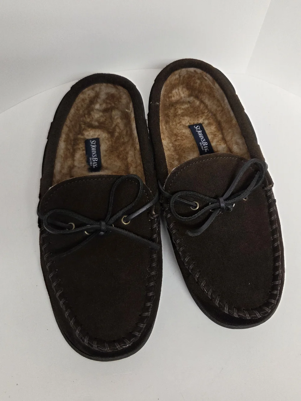 St. John's Bay Dark Brown Suede Moccasin Slip-Ons. Size 10M. #0240